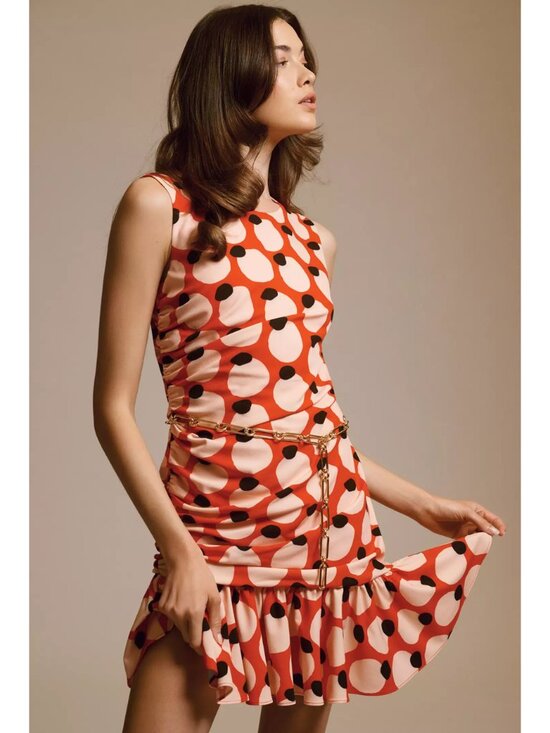 Anthropologie Dresses & Skirts - Anthropologie Hutch Sleeveless Shirred Asymmetrical Ruffle Hem Dress Size L